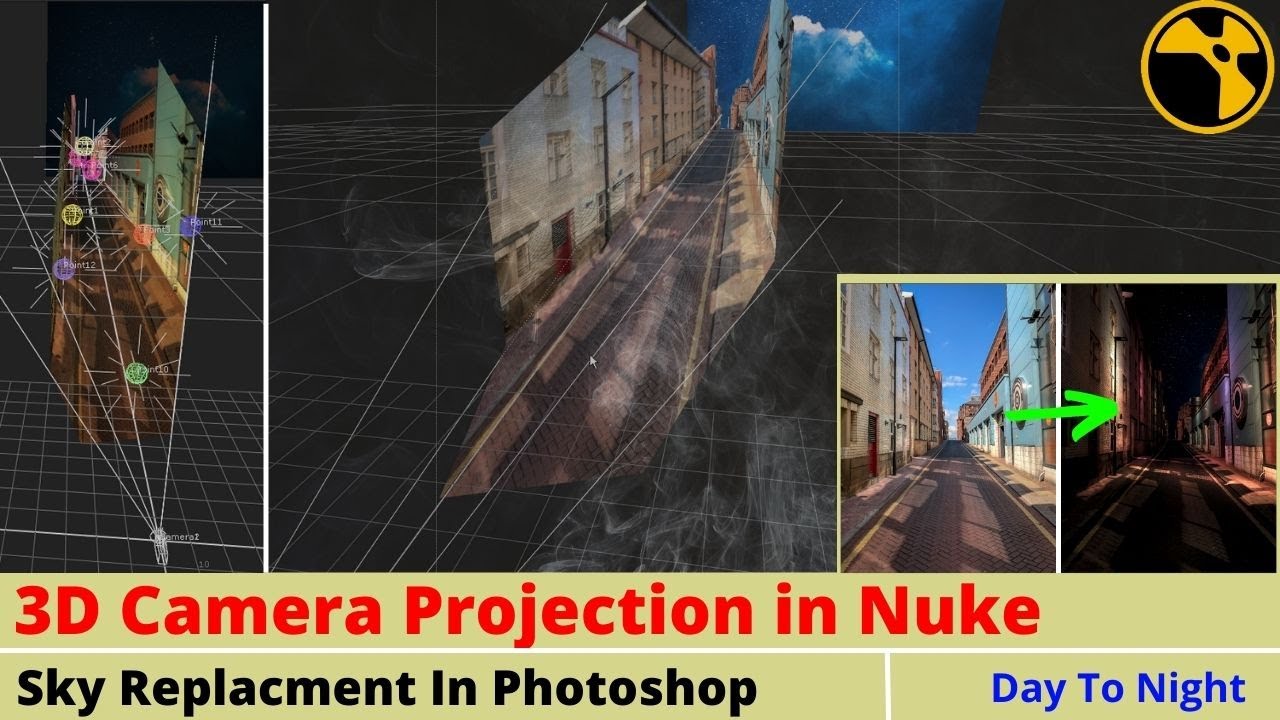 Day To Night | 3D Projection With Model Builder Node | Sky Replacement | Nuke Tutorial In Hindi