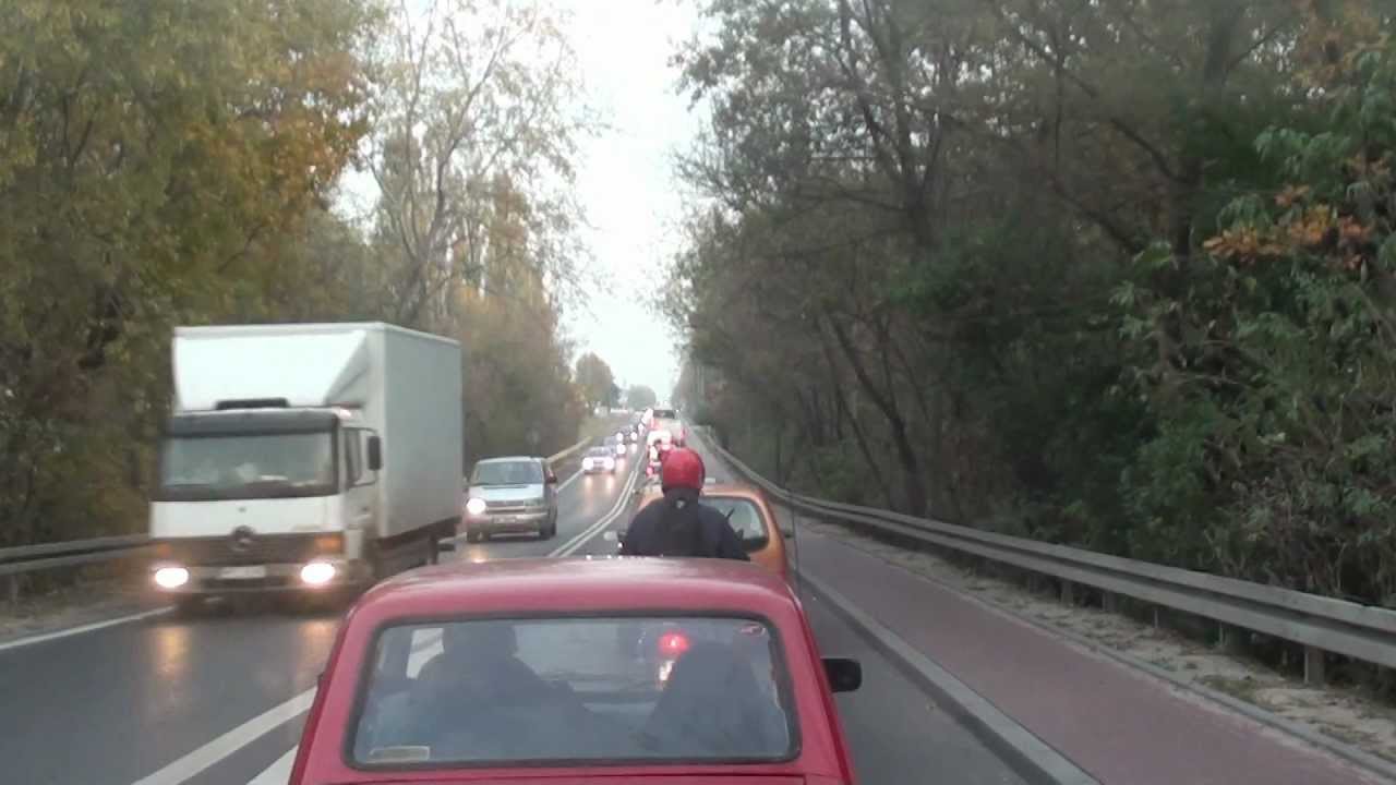 Przejazd przez Płock i dalsza droga w stronę Warszawy