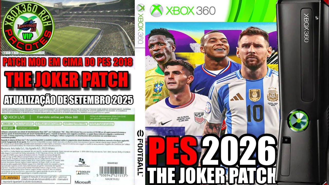 PES2026 The Joker Patch com todos Adicionais  ! PARA O SEU XBOX360 