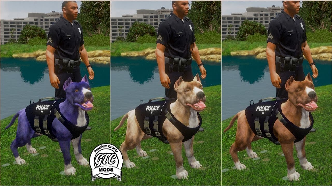 🐕🦴 GTA 5: Pit Bull Pet K9 Police Dog Mod for FiveM | K9 for FiveM 🐕✅