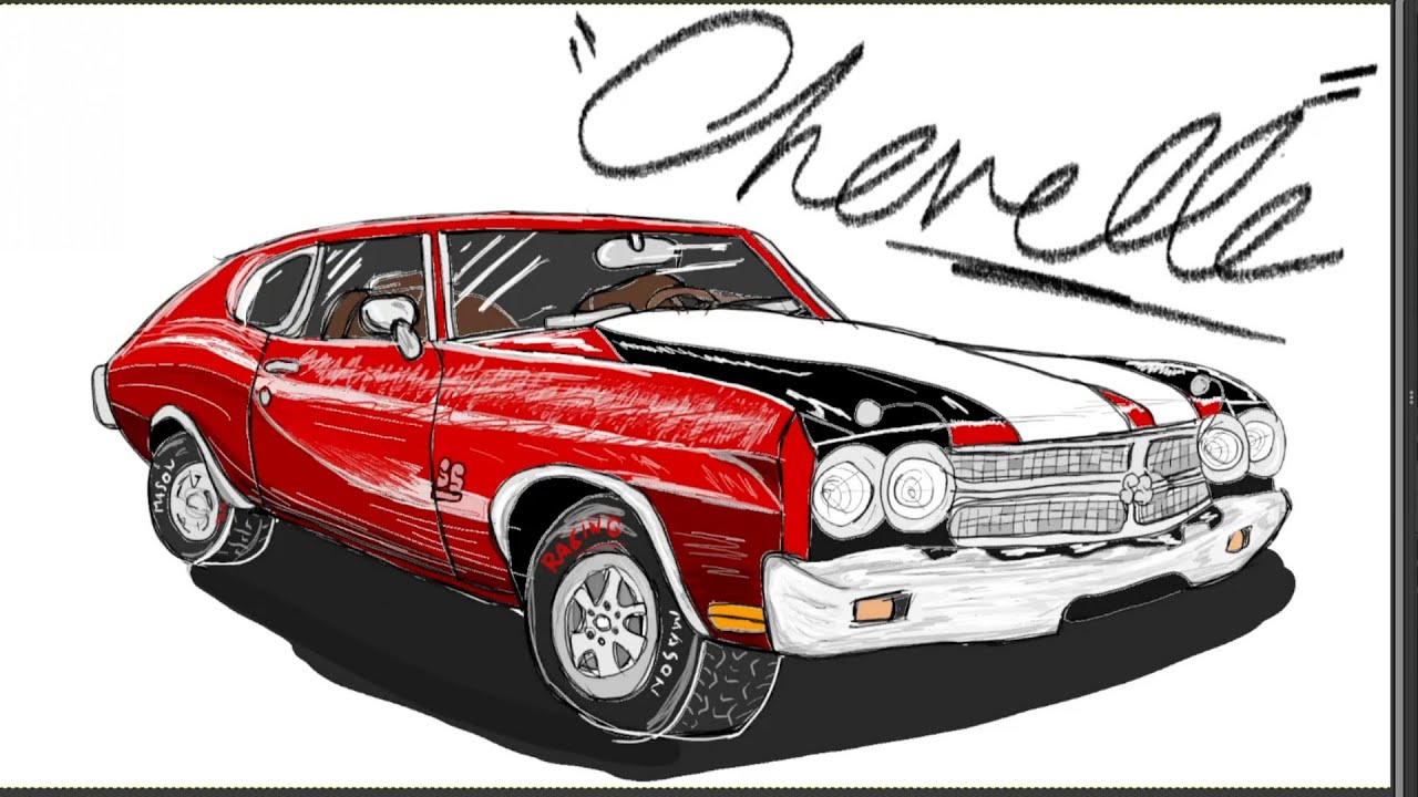 Chevorlet Chevelle 1978 Drawing From Scratch