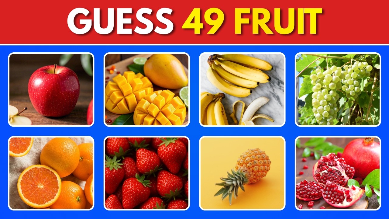 Guess 49 Fruit Name In 3 Second 🧠 | Fruit Quiz Challenge