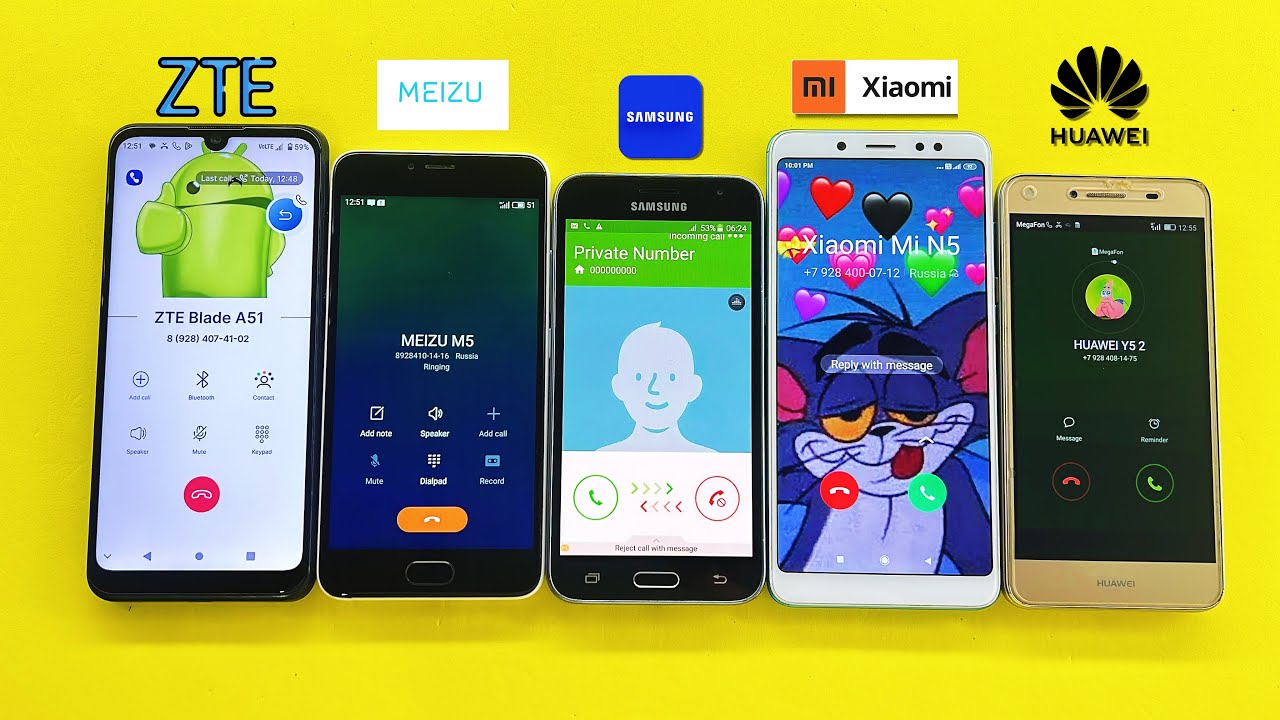 Madness Incoming & Outgoing Call ZTE A51 + HUAWEI Y5 + Samsung J3 + Meizu M5 + XIAOMI N7