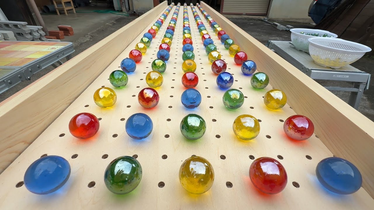 マーブルラン60 marble run 人気坂道コース　美しいボール玉　転がるムービー