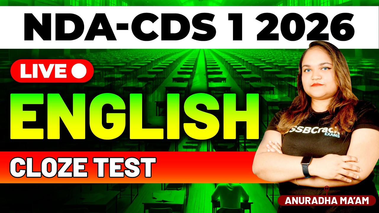 NDA & CDS 1 2026 Exam English Live - Cloze Test
