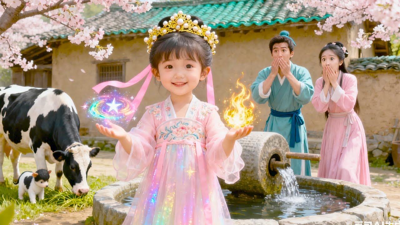 ¡Diosa celestial baja a la tierra✨! La pequeña con poderes divinos salva al pueblo🌱👑