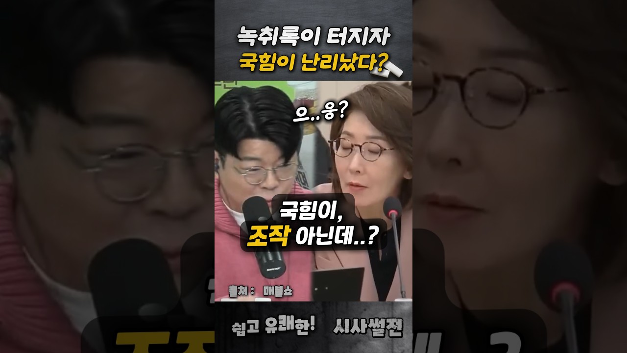 녹취록이 터지자 뜬금없이 국힘이 난리났다?! #녹취록 #나경원 #국정감사