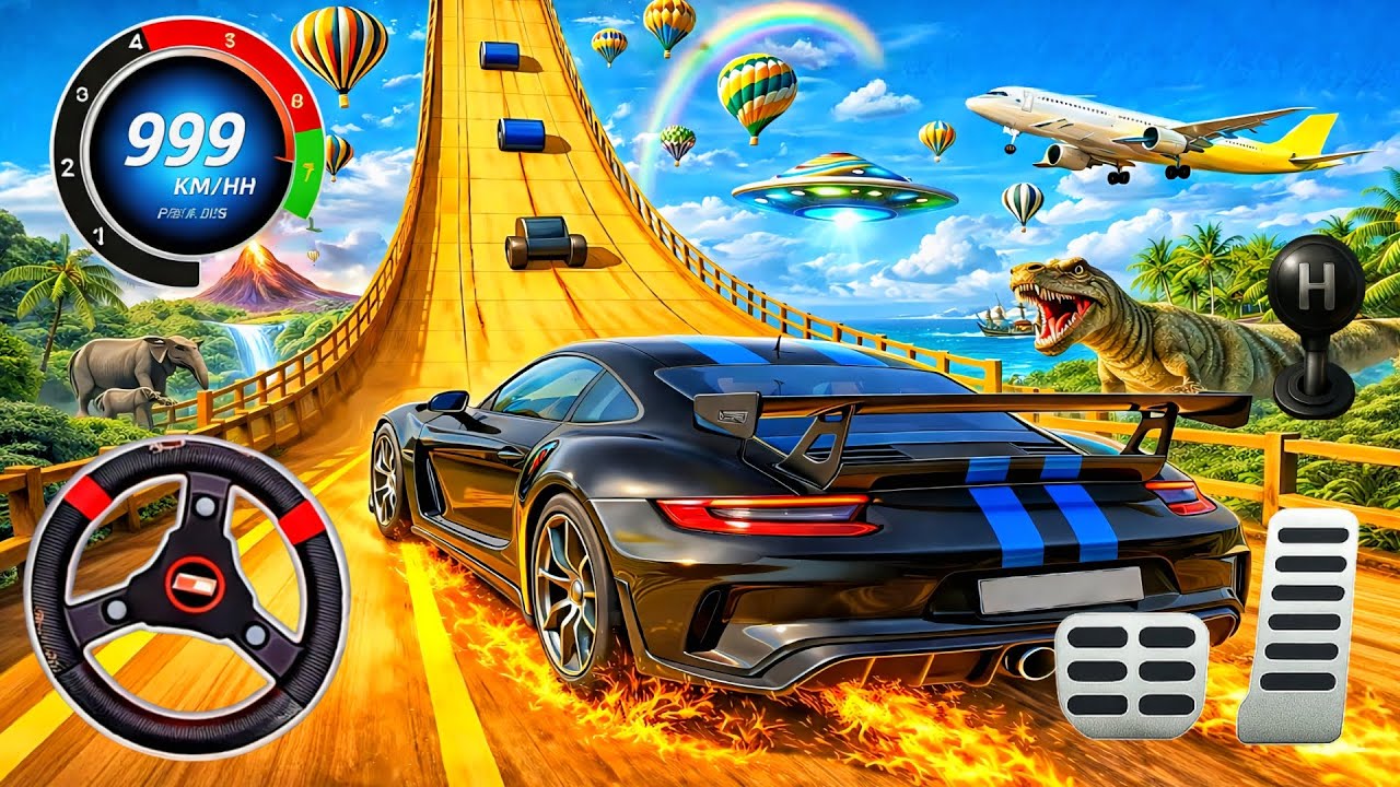 Impossible Car Driving Stunt Simulator – GT Mega Ramp Race 3D Challenge – Android Gameplay
