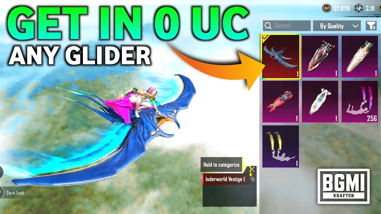 0 UC में Glider कैसे लें in BGMI | How To Get Glider/Hoverboard in BGMI