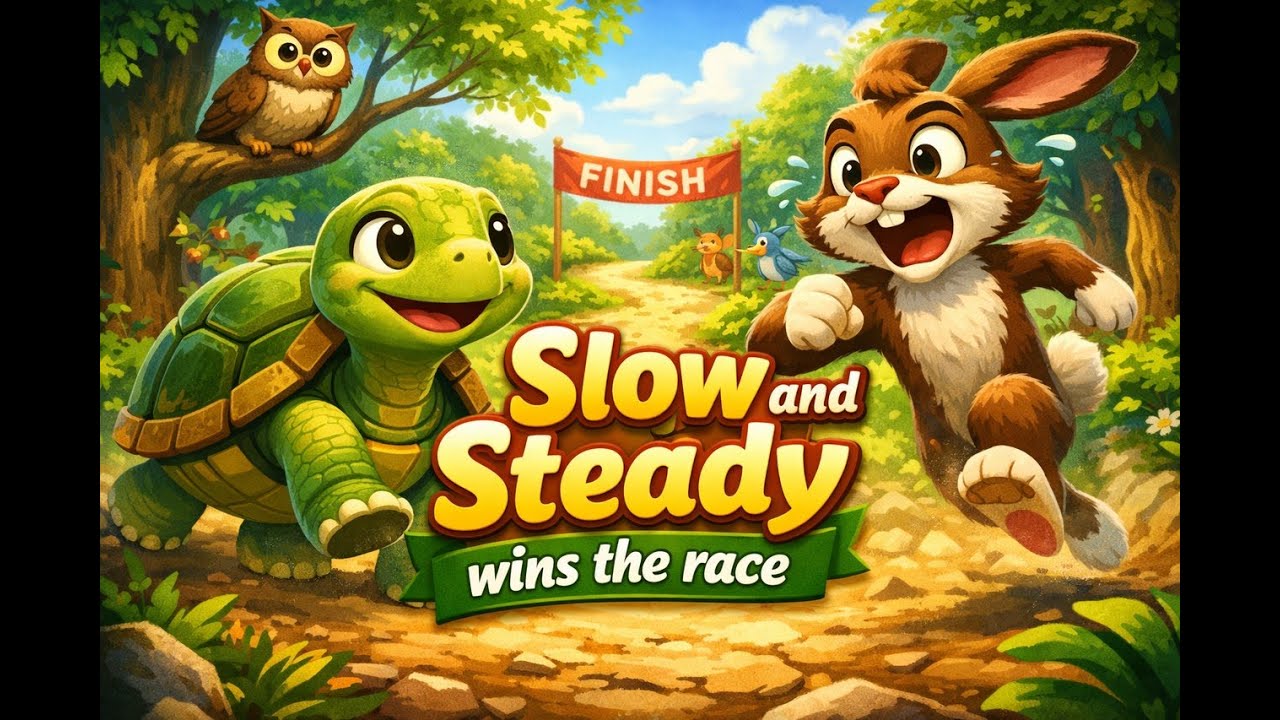 The Tortoise and the Hare 🐢🐇 | English Classic Moral Story | Kids Wonder World TV | With Subtitles
