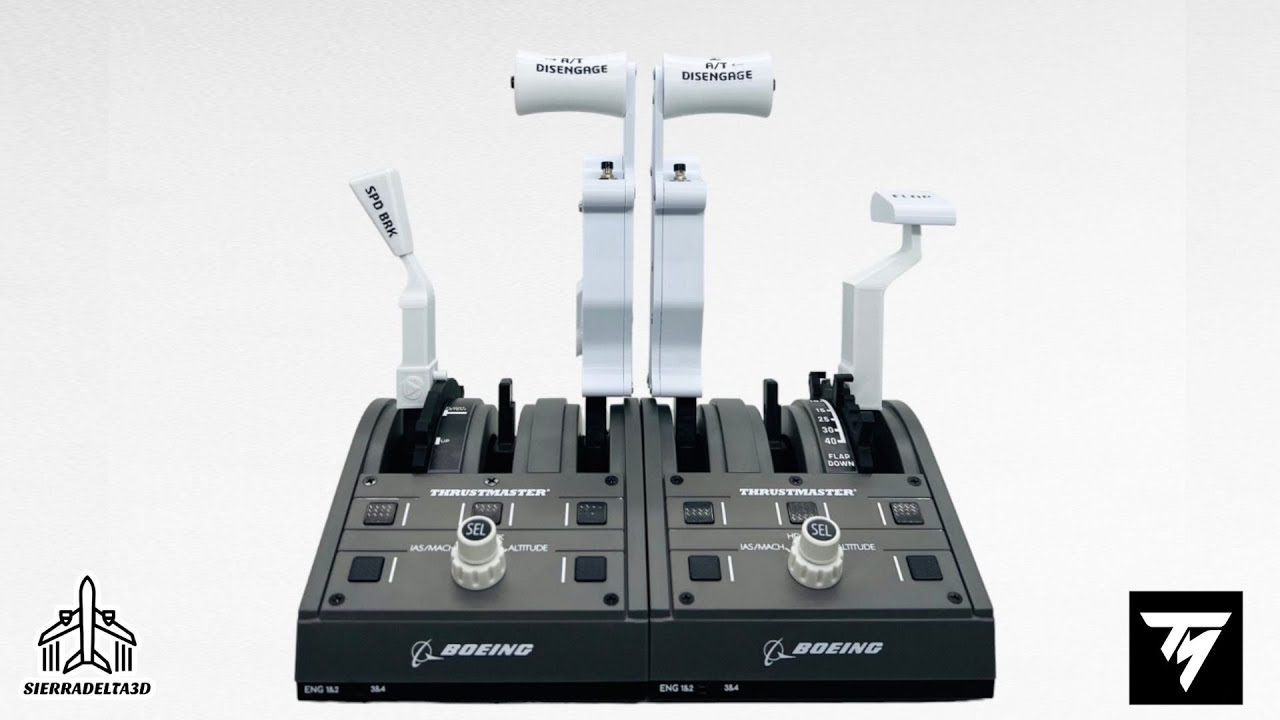 Boeing 737 Full Electronic Throttle Levers Pack For Thrustmaster TCA Boeing Edition, Sierradelta3D
