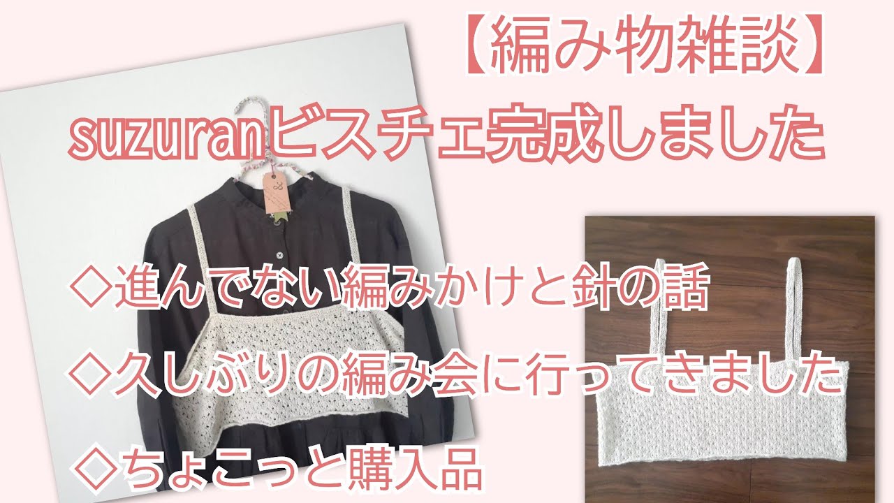 【編み物雑談】suzuranビスチェ完成です！◇進まない編みかけと編み針の話◇お久しぶりの編み会に参加してきました◇ちょこっと購入品など