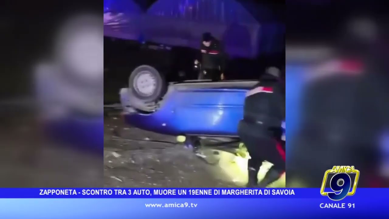 Zapponeta, scontro tra 3 auto: muore un 19enne di Margherita di Savoia