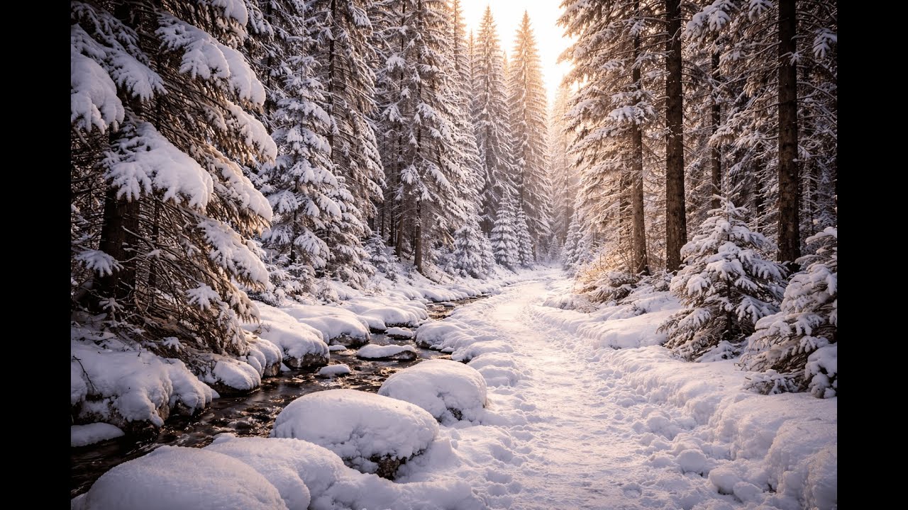 Winter Forest TV Art ❄️ | Snowy Pine Forest Wallpaper for Living Room & Home Ambience (No Sound)