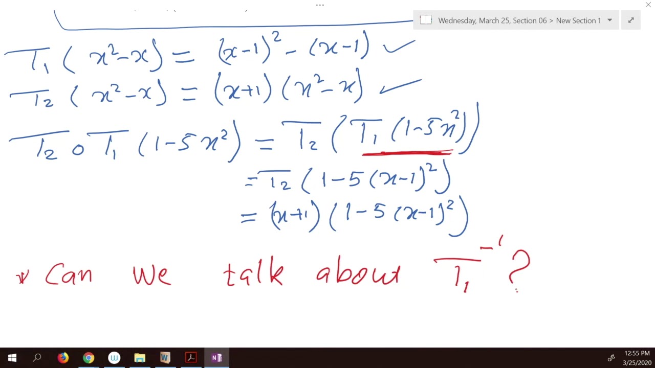 Composition, Inverse Transformations and Matrices of Linear Transformations: Live-Session