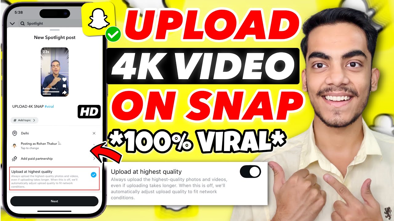 How To Upload High Quality Video On Snapchat Spotlight | Snapchat 4K High Quality Spotlight Upload
