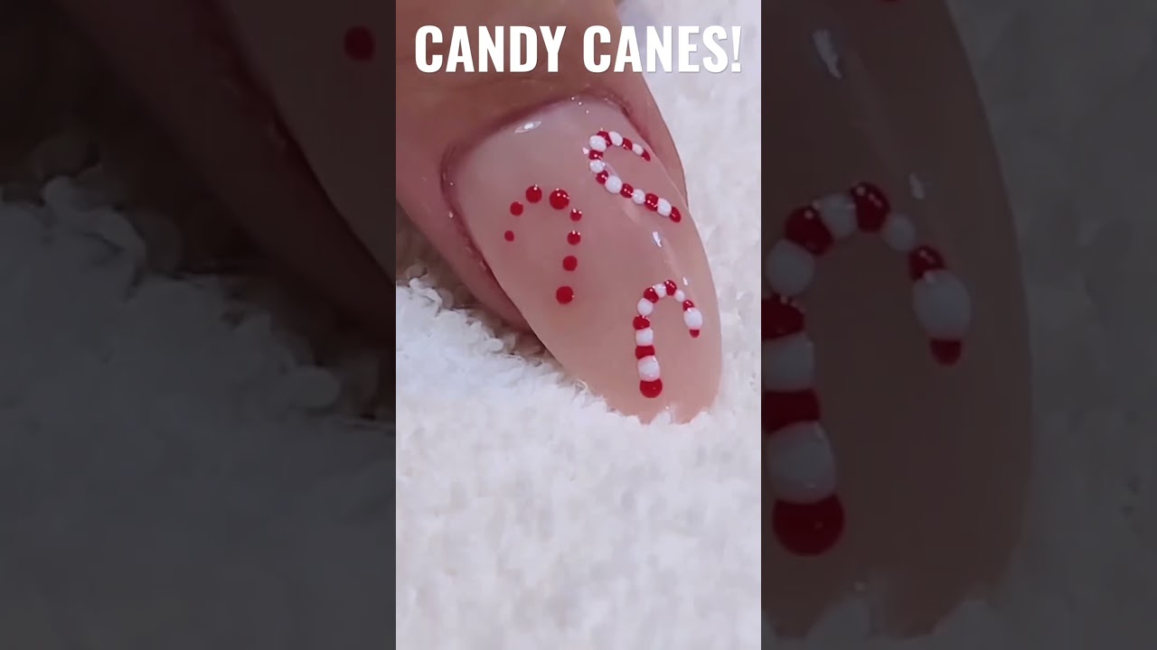OMG! SO CUTE! Easy 10 Second Candy Cane Nail Tutorial 😂🔥