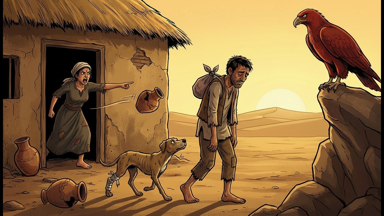 طردته زوجته في ليلة ممطرة… فآواه كلب أعرج ليكشف له كنزاً غيّر حياته للأبد!