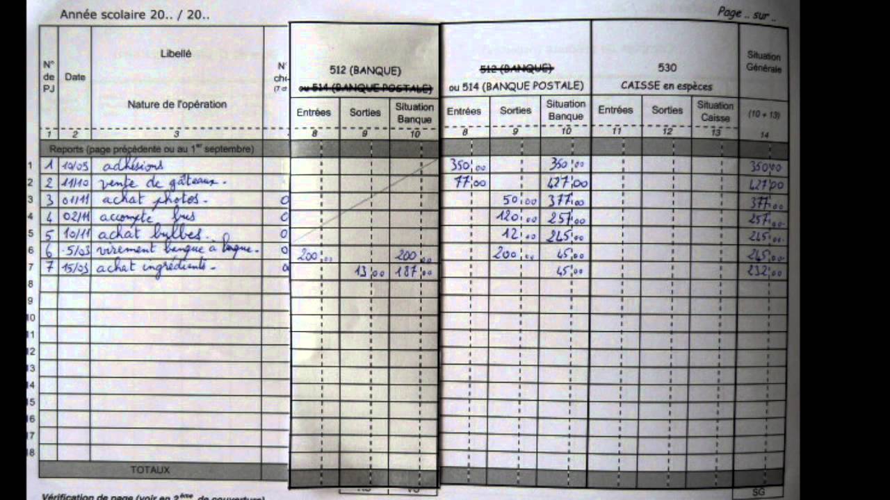 Cahier de compta papier - fonctionner avec 2 comptes bancaires - OCCE