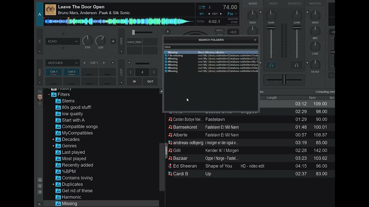 Quick n' Dirty: VDJ 2025 build 8528 now has search for filter folders
