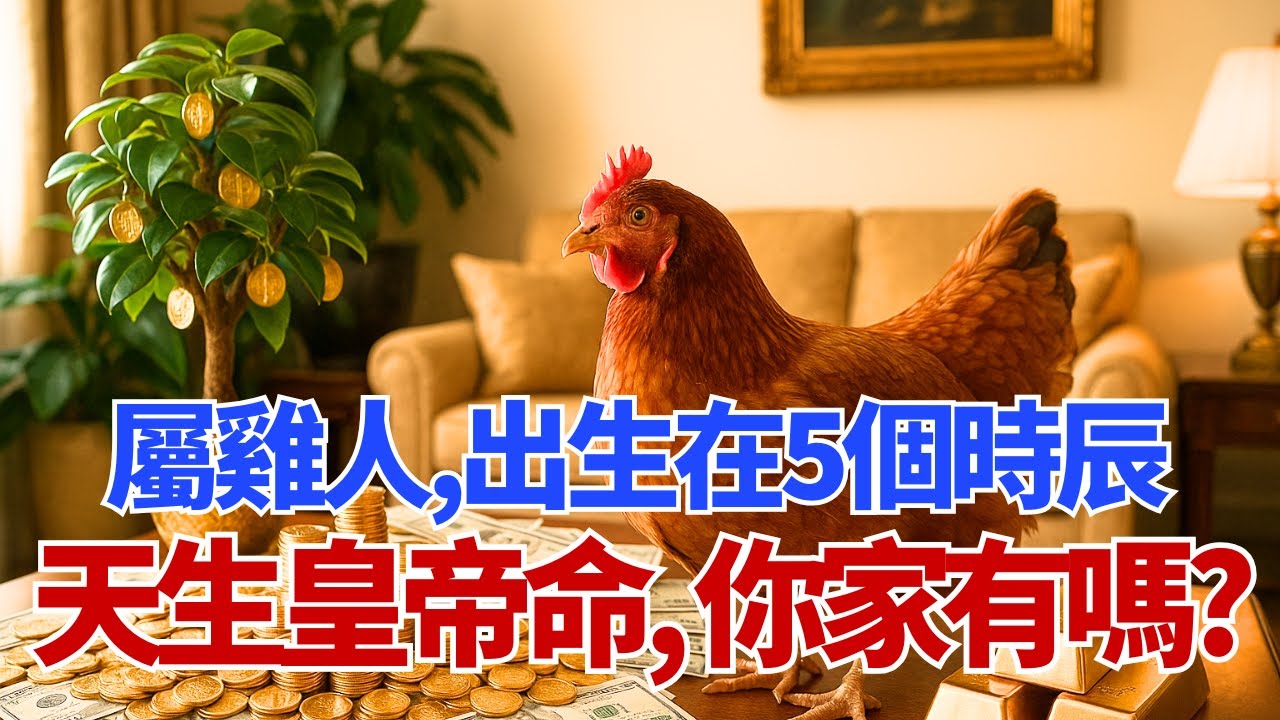 出生時辰定終身！出生在『這5個時辰』的屬雞人，天生「皇帝命」，前半生越苦，後半生越富！看看有你嗎？#屬雞 #生肖 #運勢 #命理 #出生時辰 #生辰八字 #財運 #皇帝命 #後半生 #轉運 #屬雞運勢