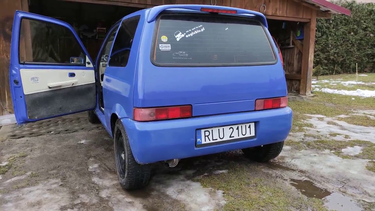 Cinquecento 1.2 90km cold start & engine sound | 4-2-1 manifold + stainless steel exhaust