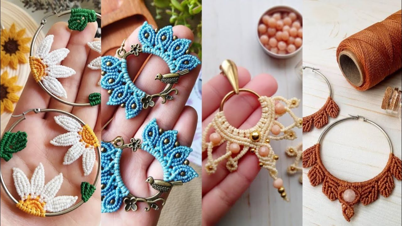 Most popular Macrame earrings on instagram /macrame jwellary