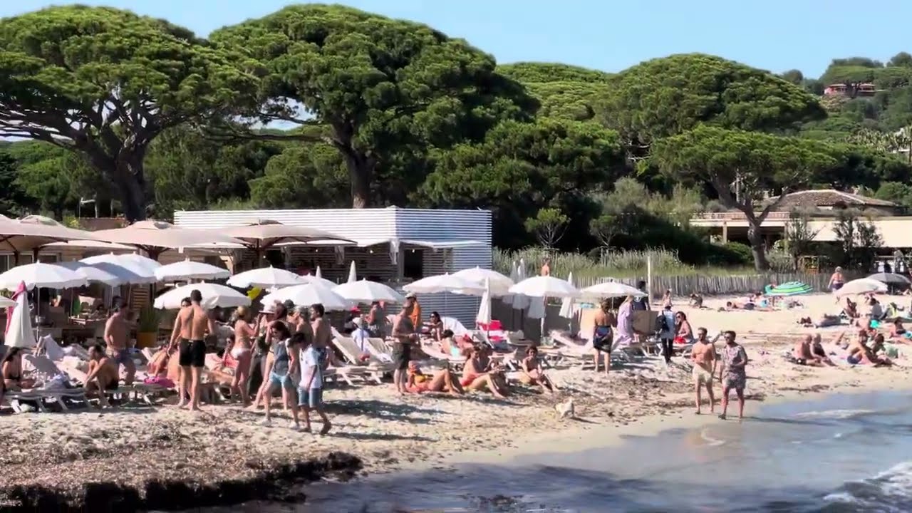Strand von Pampelonne 🏖️ | Juni 2023 | Panoramablick vom Tahiti Strand 🏖️ Steg.