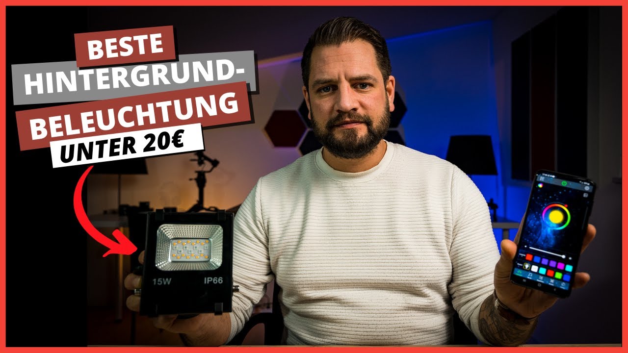 RGB LED Strahler 15w | Beste RGB Licht für Video und Foto unter 20€