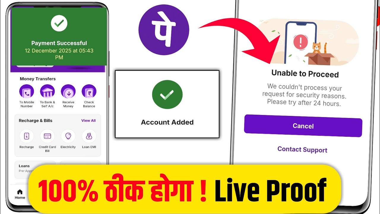 unable to proceed phonepe problem | unable to process the request please try again phonepe