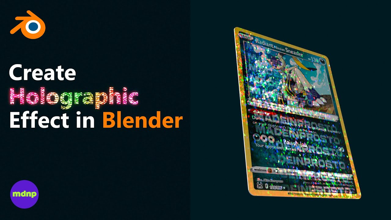 Create Holographic Pokemon Card Effect in Blender #blender #cyclesrender #b3d