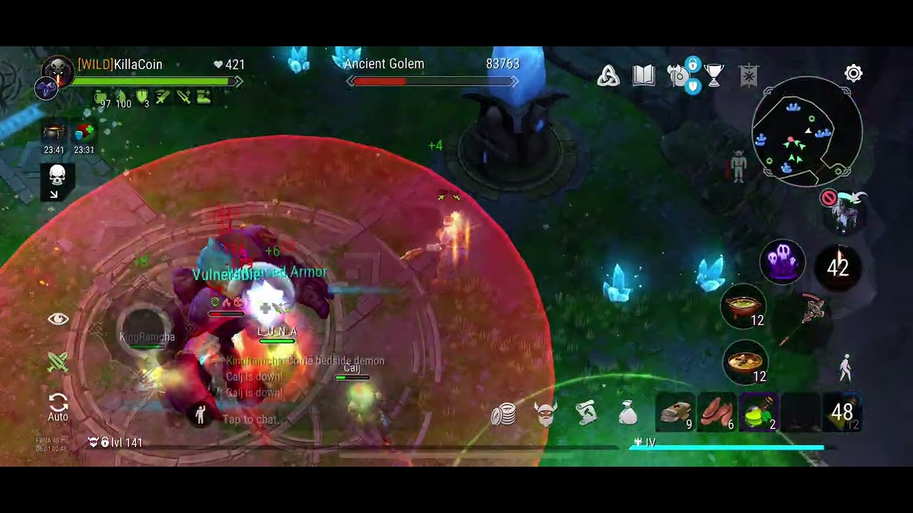 Clan [Wild] 6 man defeat young ￼golem ￼
