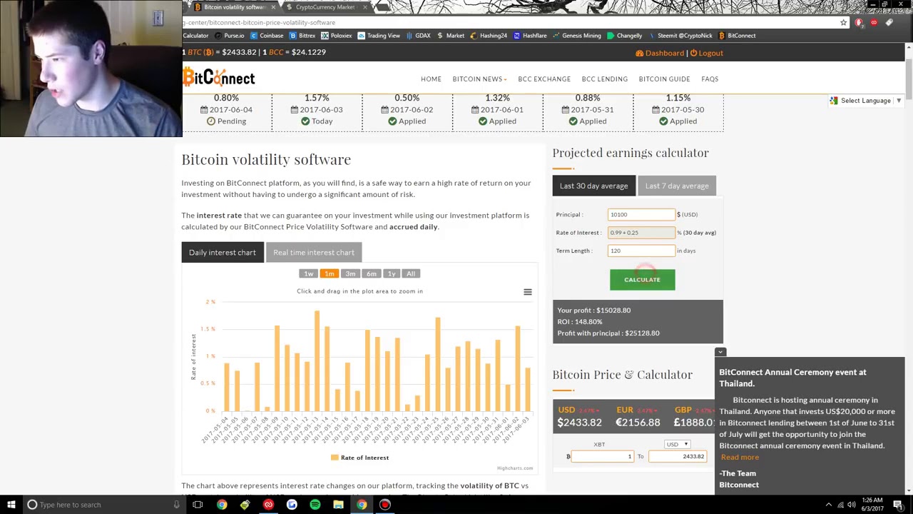 My First $100 Loan With BitConnect! Day 1