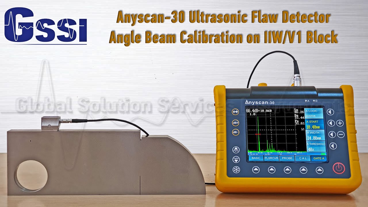 Angle Beam Calibration on IIW/V1 Block