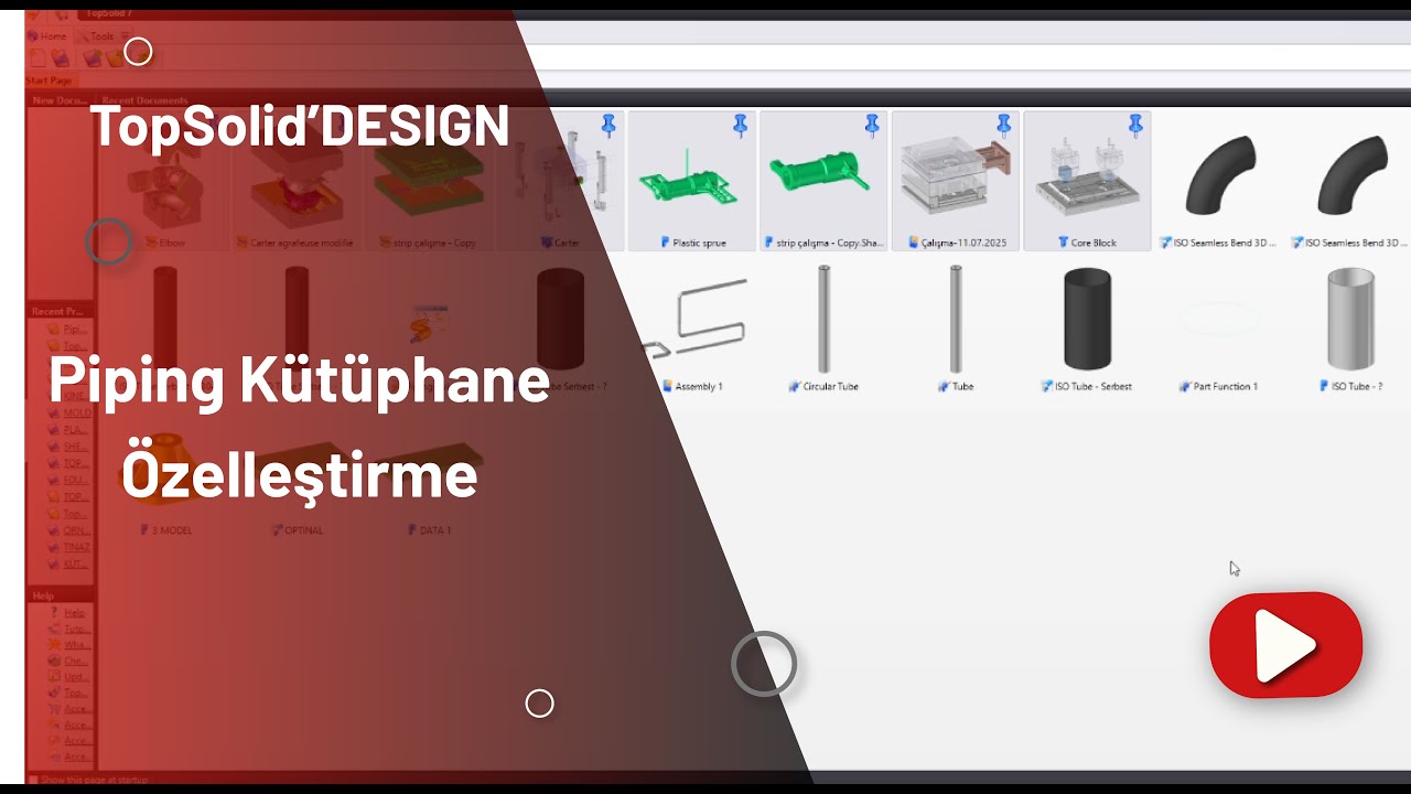 TopSolid Piping Kütüphane Özelleştirme