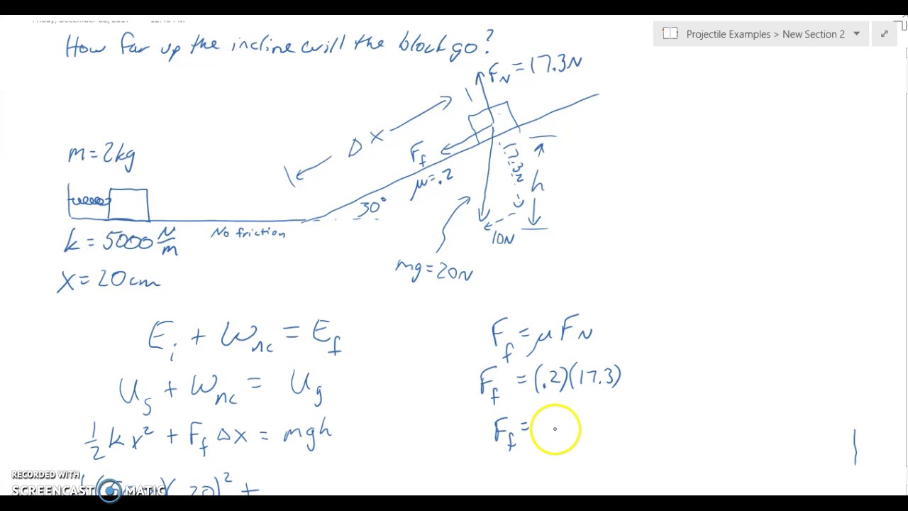 Conservation of Energy with Friction Example