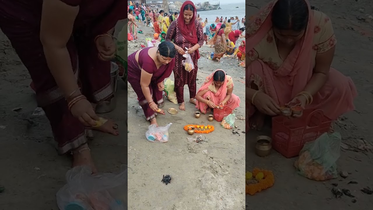 गाय घाट का गंगा स्नान का, गंगा मैया की पूजा हो रही है पहाड़गंज# 🥀🌺🥀🪴🌿🪴