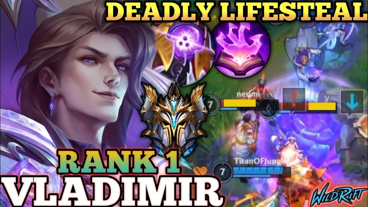 VLADIMIR MONSTER LIFESTEAL DAMAGE! BEST META BUILD - TOP 1 GLOBAL VLADIMIR BY hdAras - WILD RIFT