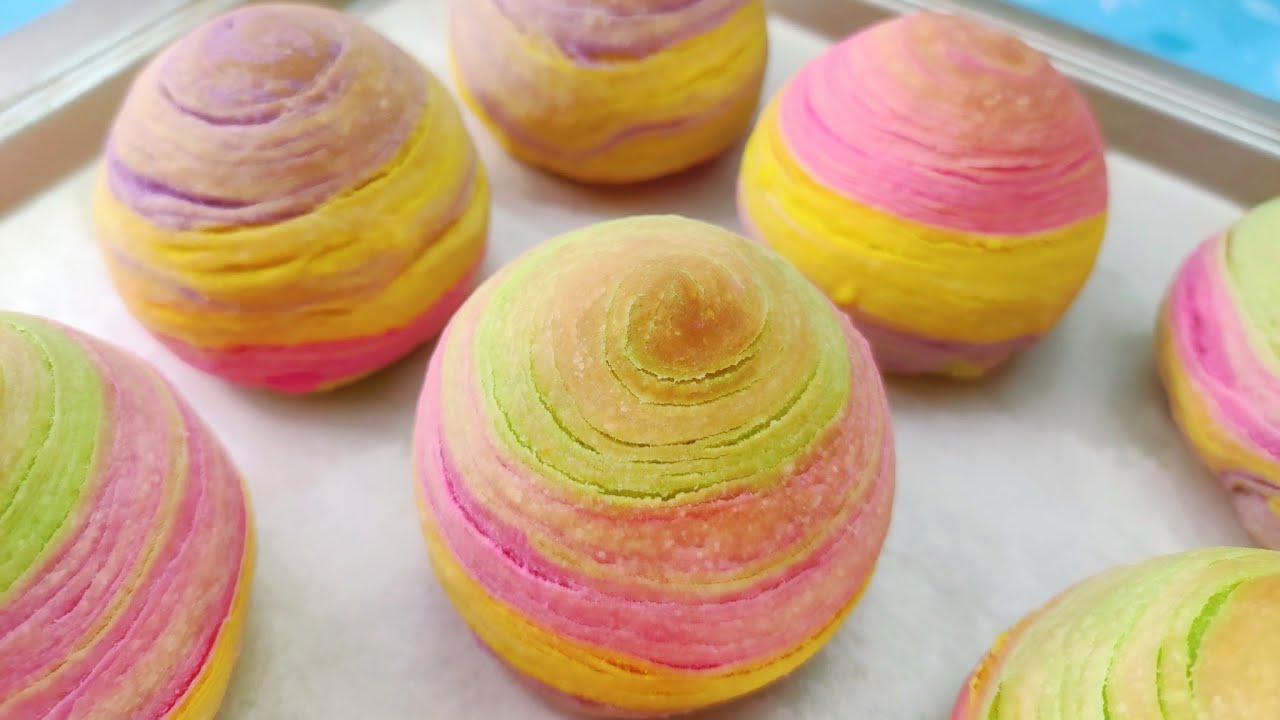 【NewVersion】Coconut Rainbow Pastry, crispy and flaky outer multi-layer, creamy sweet coconut filling