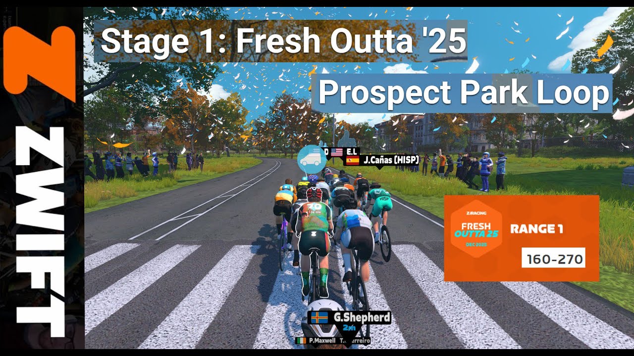 Zwift Racing Series Fresh Outta 25 Prospect Park Loop 160~270 4th Dec. 7.10pm