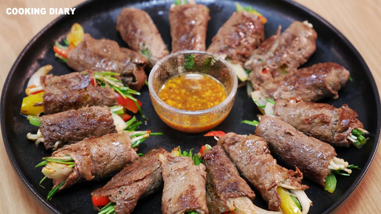 소고기 야채말이 - Beef Vegetable Roll - 소고기 속에 색색의 야채가 듬뿍!  - 면역력을 높여요~ , 스텐팬, 퀸쿡, 쿡킹다이어리