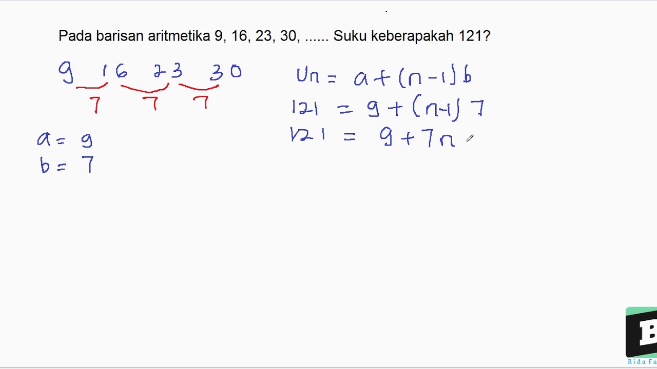 bagaimana cara menentukan sebuah nilai adalah suku keberapa dari sebuah deret artimatika