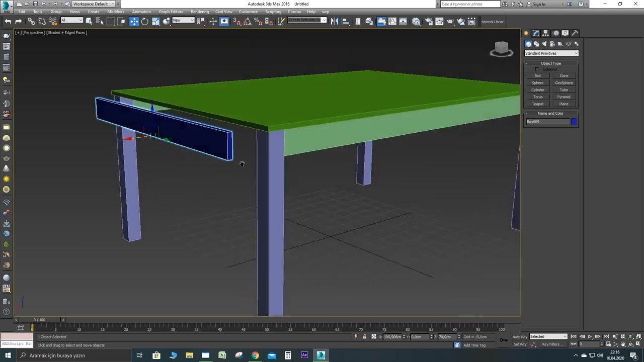 Önder Bilgisayar Kursu - 3Ds Max Dersleri 5   Temel Komutlarla  Basit Masa Modelleme