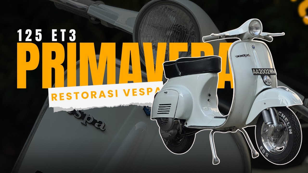 Primavera ET3 Hadiah Buat Istri | Full Restorasi Vespa Et3 Warna Putih #shorts #fypシ 