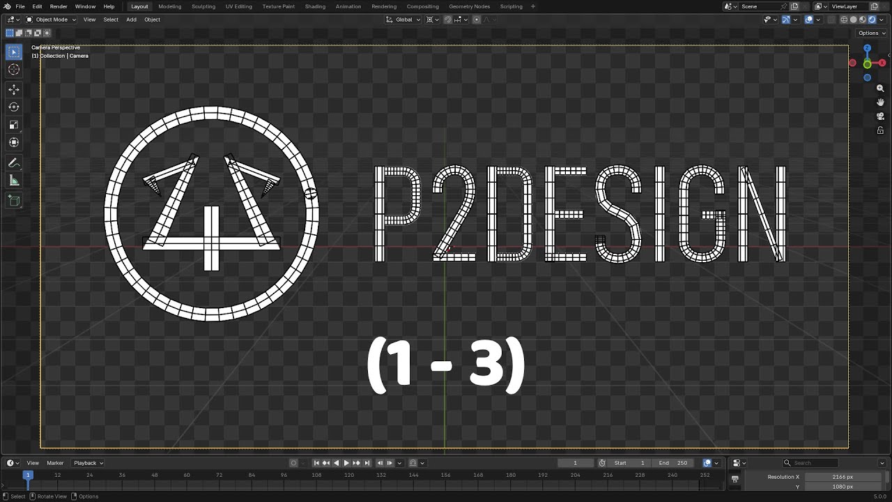 Creating 2D Logo Animation in Blender - P2Design (1-3) #blender #animation  #tutorial