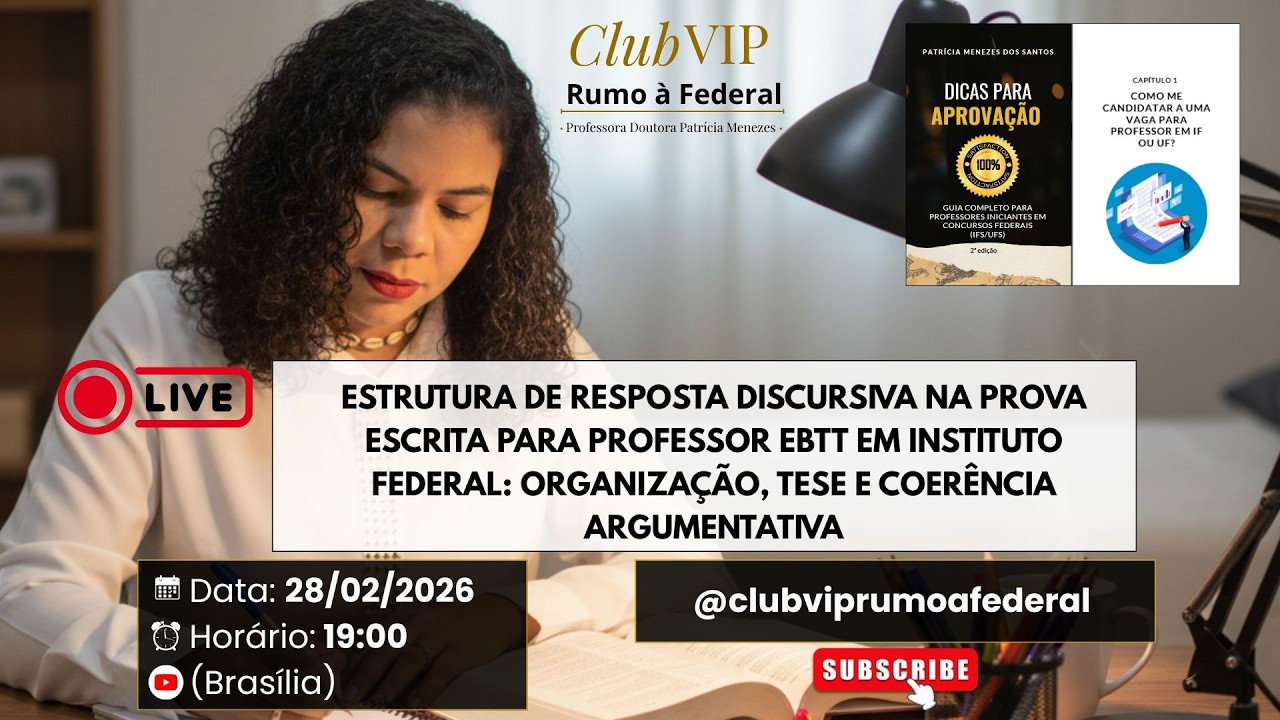 Estrutura de resposta discursiva na prova escrita para Professor EBTT em Instituto Federal