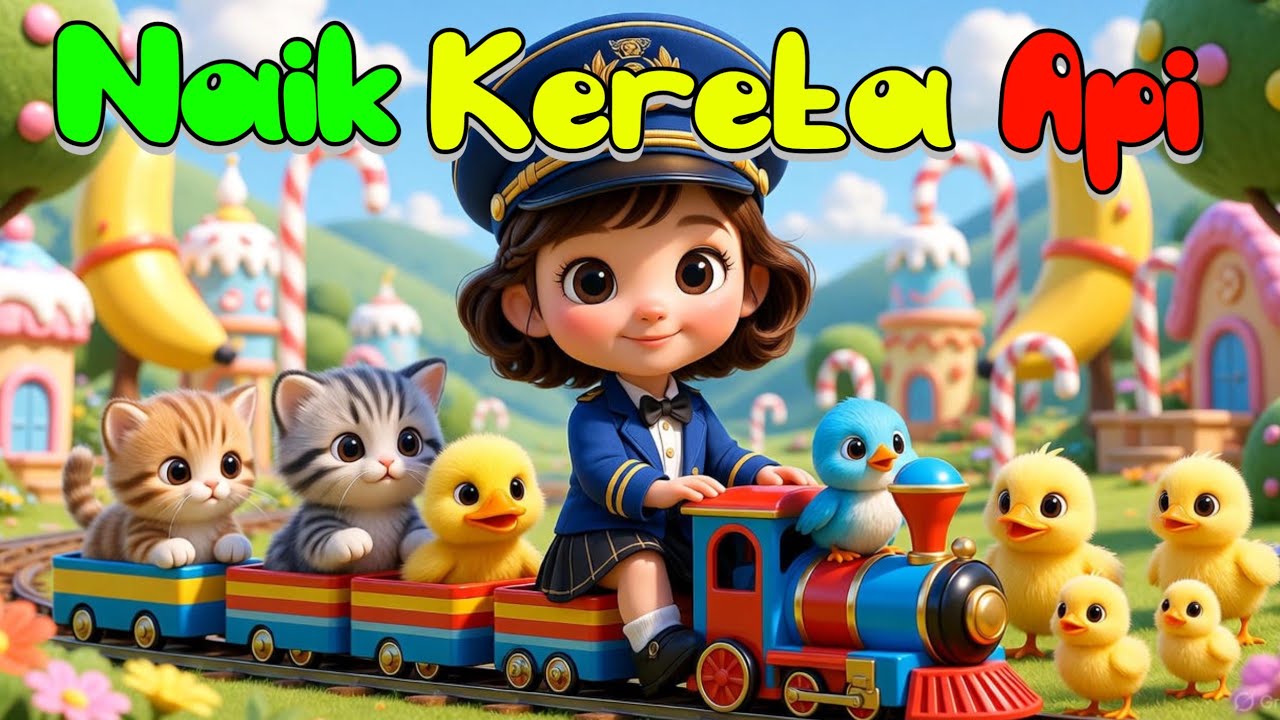 NAIK KERETA API,MIMI FANILA dan kawan- berpetualang,Lagu dan animasi anak terbaru@MimiFanila