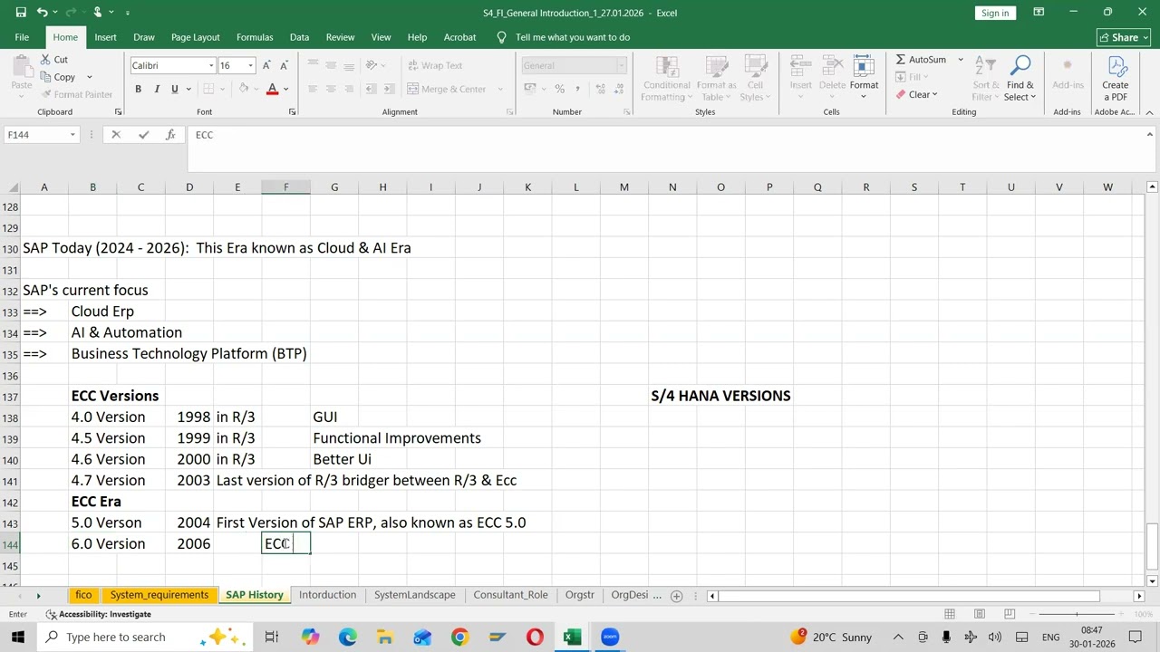 SAP FICO S/4 HANA SAP Versions Session_0_STB00029_30.01.2026