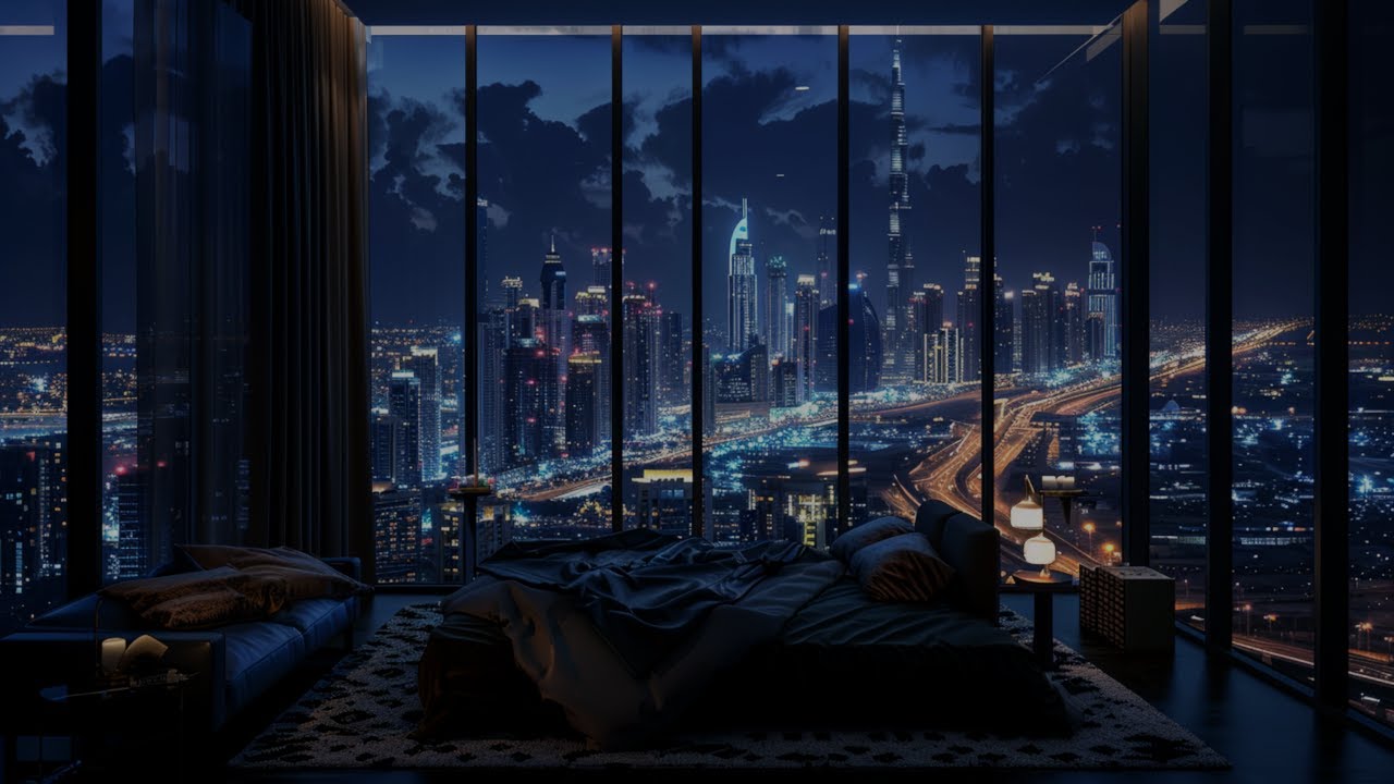 Dubai Rain: Deep Sleep & Relaxation | Cityscape Meditation with Rain Sounds