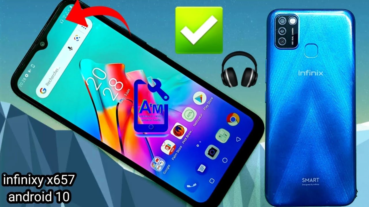 réparé sont telephone qui affiche l'écouteur infinixy x657